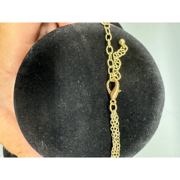 Multi-Strand Beaded Necklace & Earrings Set pierced gold bronze color clasp READ - Picture 4 of 4